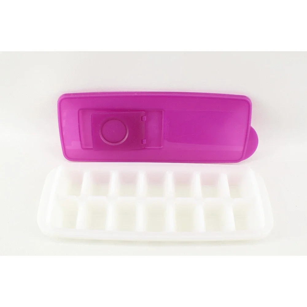 TUPPERWARE Fresh N Pure Covered Ice Cube Tray‎ 2704 With Purple Seal Lid 2705